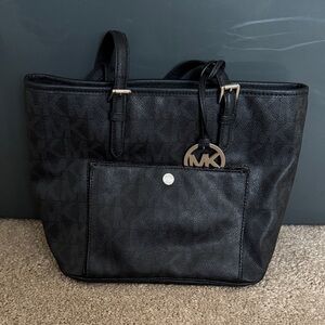 Michael Kors Black Tote with MK Charm